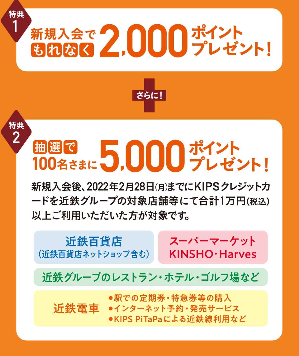Kipsクレジットカード Kips Pitapaカード新規入会募集 近鉄百貨店