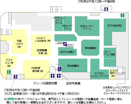 近鉄百貨店 生駒店 フロアガイド