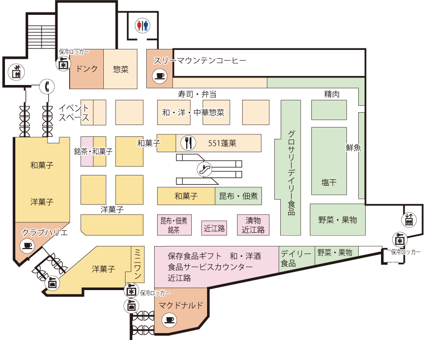 近鉄百貨店 草津店 フロアガイド 1階