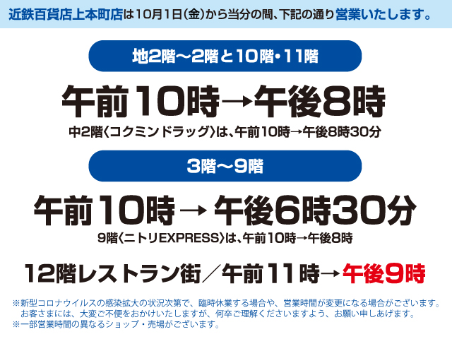 近鉄百貨店 上本町店 近鉄 大阪上本町 駅 地下鉄 谷町九丁目 駅下車
