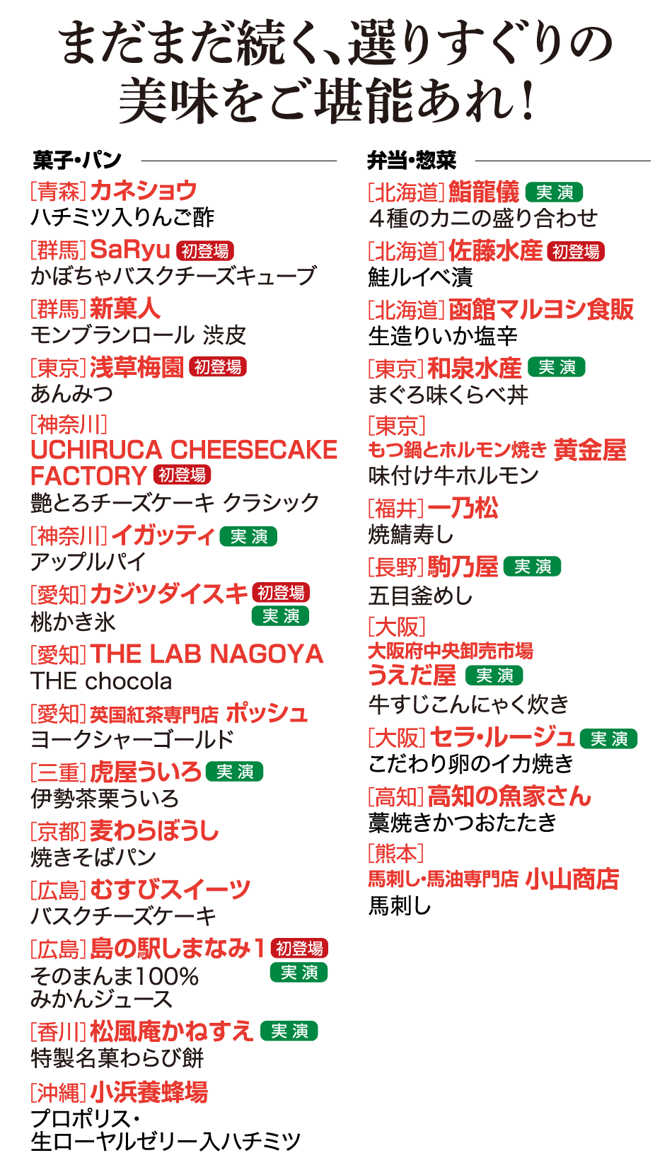 まだまだ続く、選りすぐりの美味をご堪能あれ！
