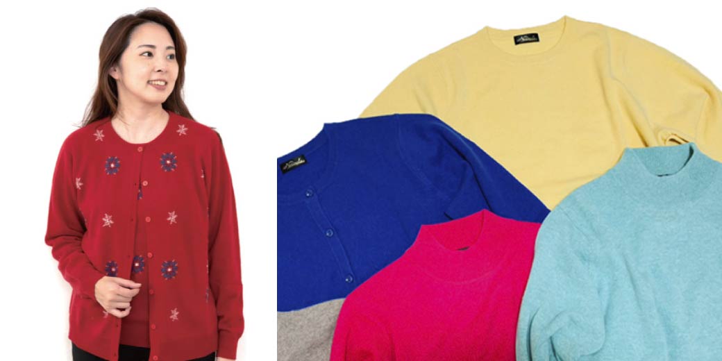 絹、カシミヤニット FALL1 18Gカシミヤシルククルーネックニット